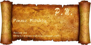 Pausz Mihály névjegykártya