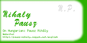 mihaly pausz business card
